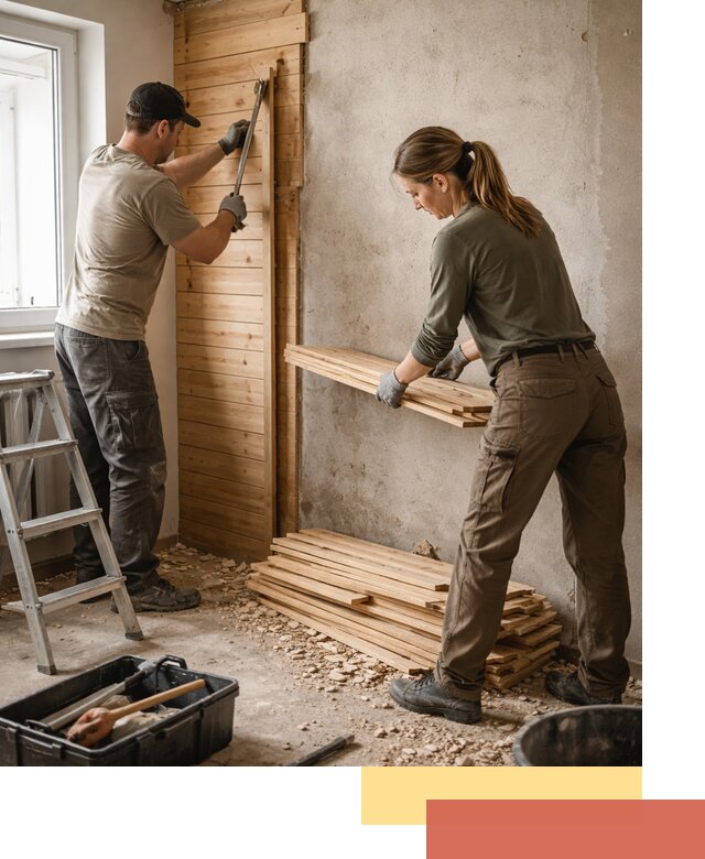 Демонтаж вагонки со стен в Курчатове — профессиональный демонтаж