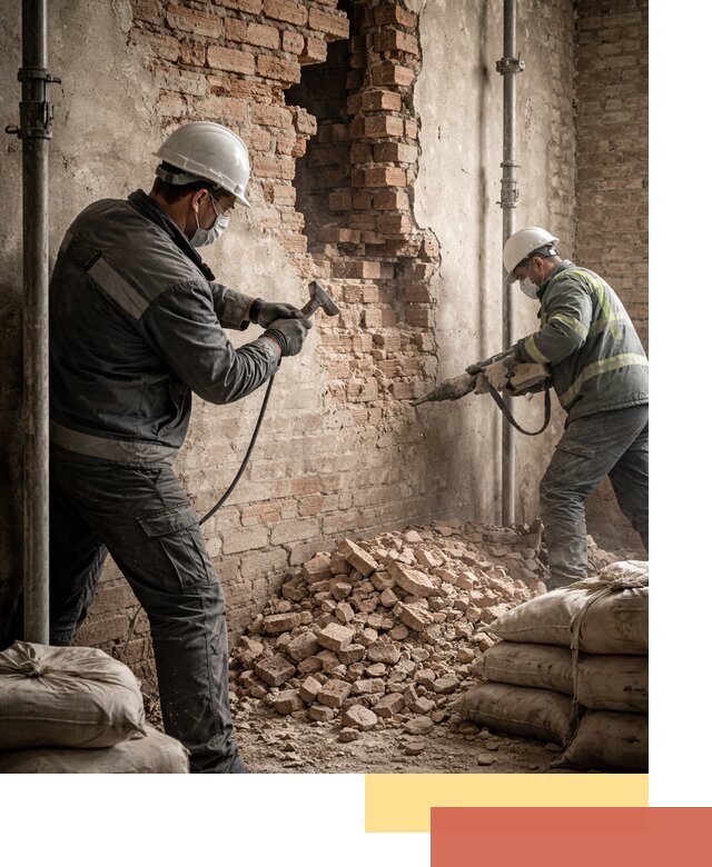 Демонтаж кирпичных стен в Курчатове быстро и безопасно