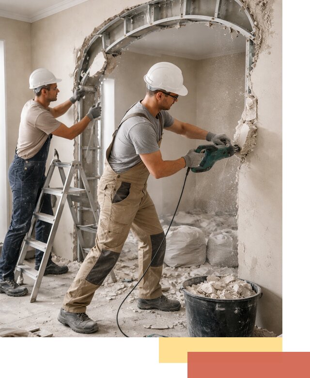 Демонтаж гипсокартонной арки в Курчатове быстро и аккуратно