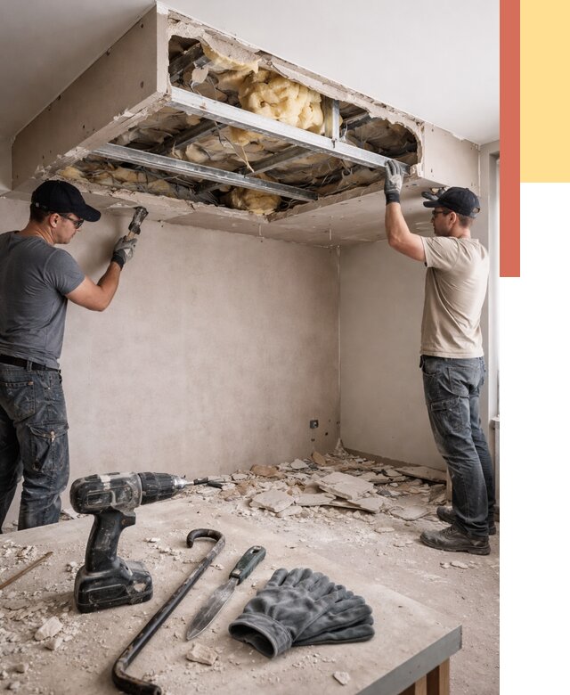 Демонтаж короба из гипсокартона в Курчатове от 1549 руб. — быстро и недорого | ОТДЕЛОЧНИК-Крч