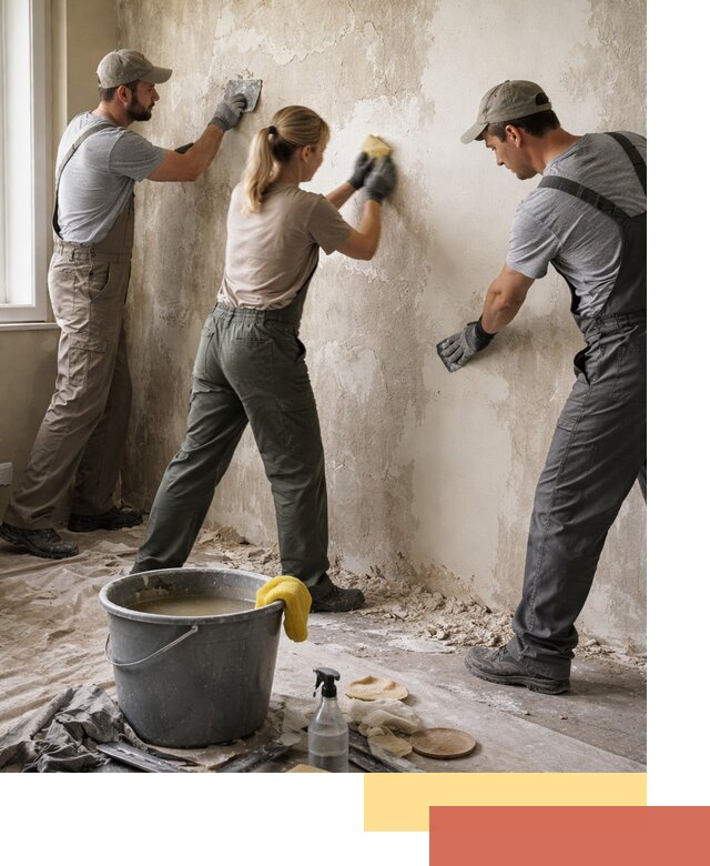 Очистка стен от клея и грунтовки в Курчатове качественно и быстро