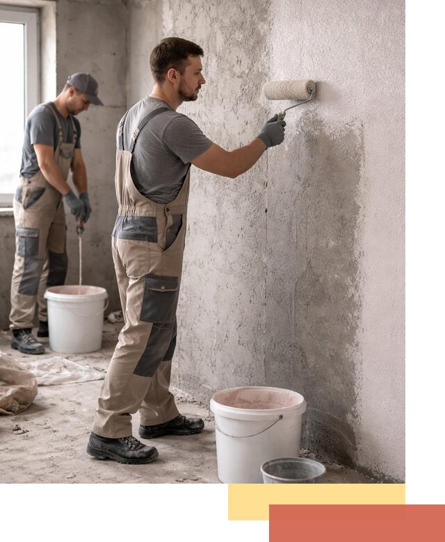 Нанесение бетоноконтакта на стены в Курчатове для последующей отделки