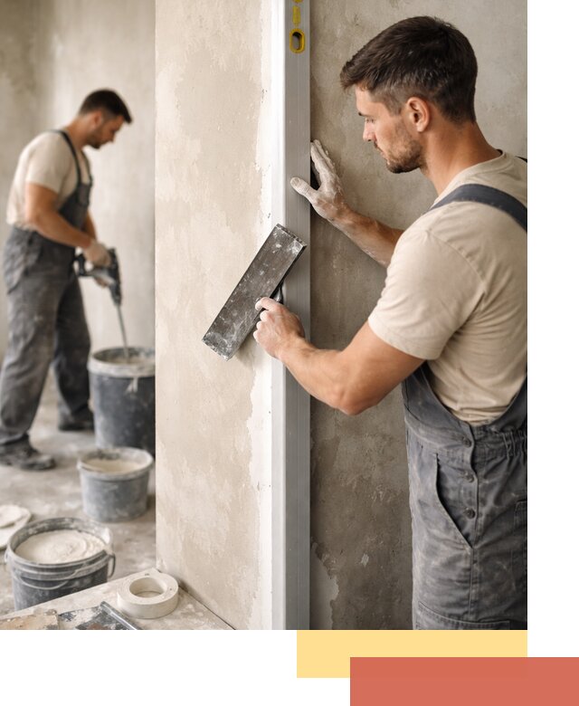 Выведение углов стен в Курчатове: монтаж и оштукатуривание