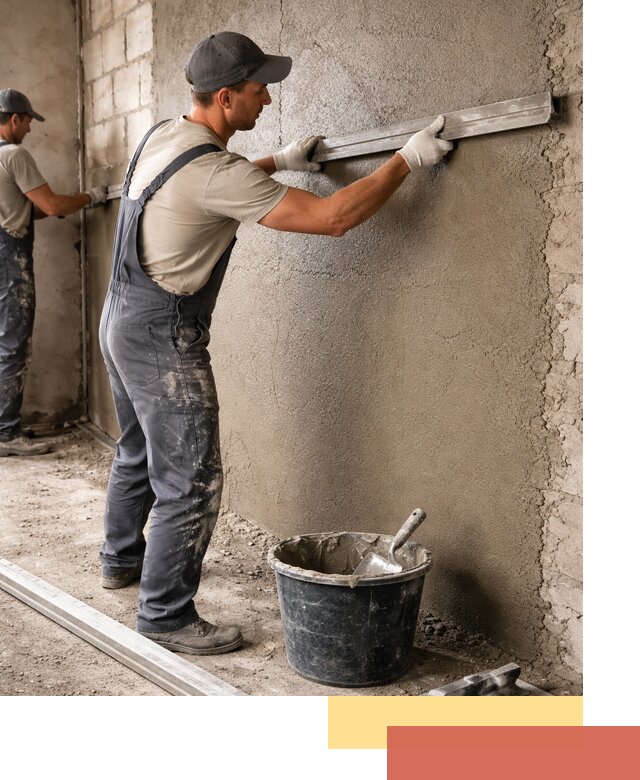 Штукатурка стен цементно-песчаная в Курчатове профессионально