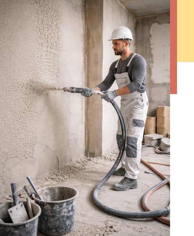 Машинная штукатурка стен в Курчатове под ключ от 6622 руб./м2 | ОТДЕЛОЧНИК-Крч