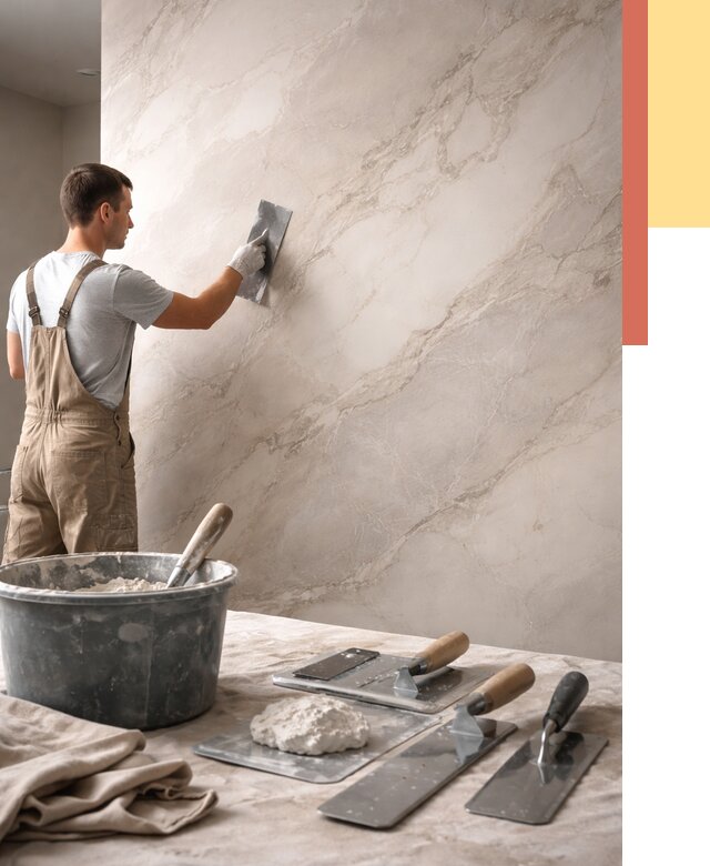 Декоративная штукатурка под мрамор в Курчатове от 2853 руб./м² — быстро и недорого | ОТДЕЛОЧНИК-Крч