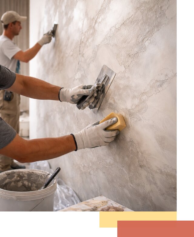 Декоративная штукатурка под мрамор в Курчатове для стен и потолков