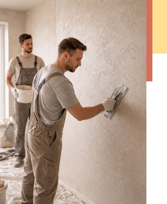 Фактурная штукатурка стен в Курчатове от 4279 руб./м² — заказать под ключ | ОТДЕЛОЧНИК-Крч