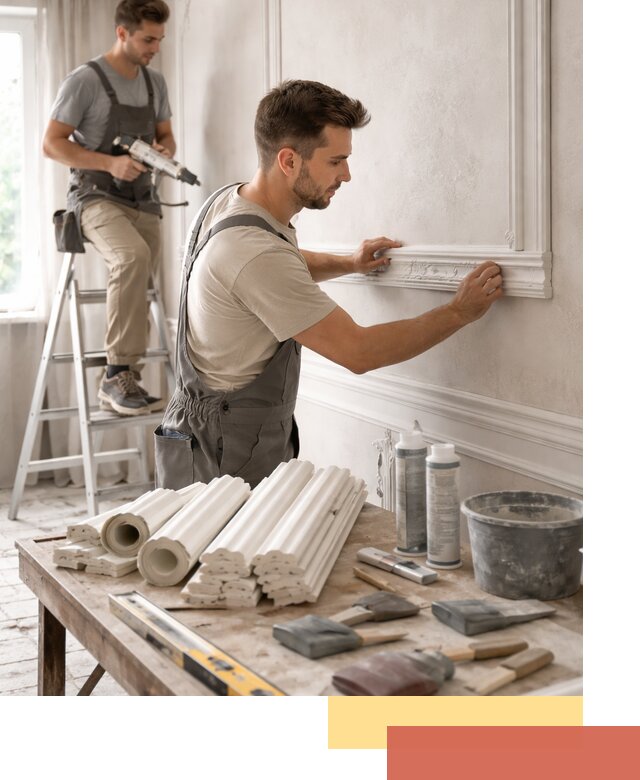 Монтаж лепнины на стены в Курчатове профессионально и качественно