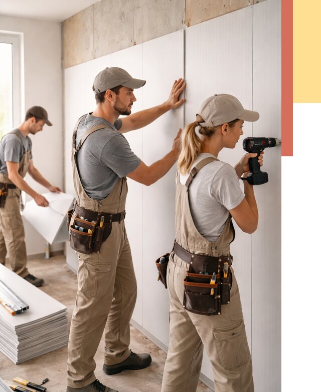 Монтаж ПВХ панелей на стены в Курчатове от 458 руб/м2 — быстро и недорого | ОТДЕЛОЧНИК-Крч