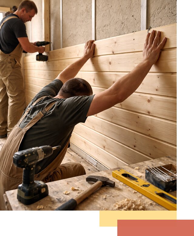 Монтаж деревянной вагонки на стены в Курчатове быстро и качественно