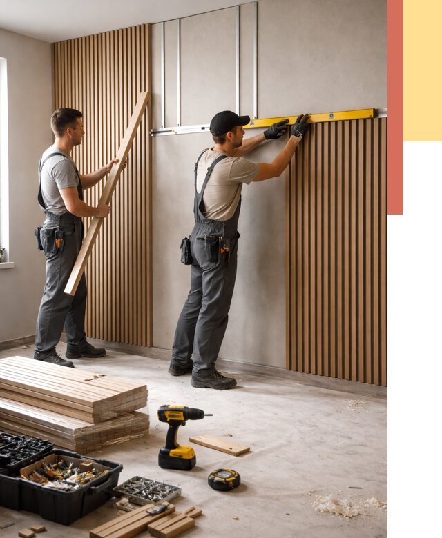 Монтаж реечных панелей на стены в Курчатове от 1223 руб. — быстро и недорого | ОТДЕЛОЧНИК-Крч