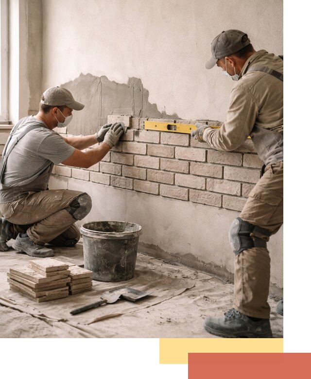 Монтаж декоративного кирпича профессионально в Курчатове