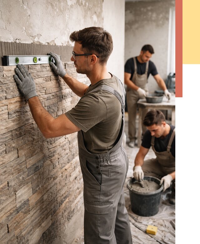 Монтаж искусственного камня в Курчатове от 4585 руб. под ключ | ОТДЕЛОЧНИК-Крч