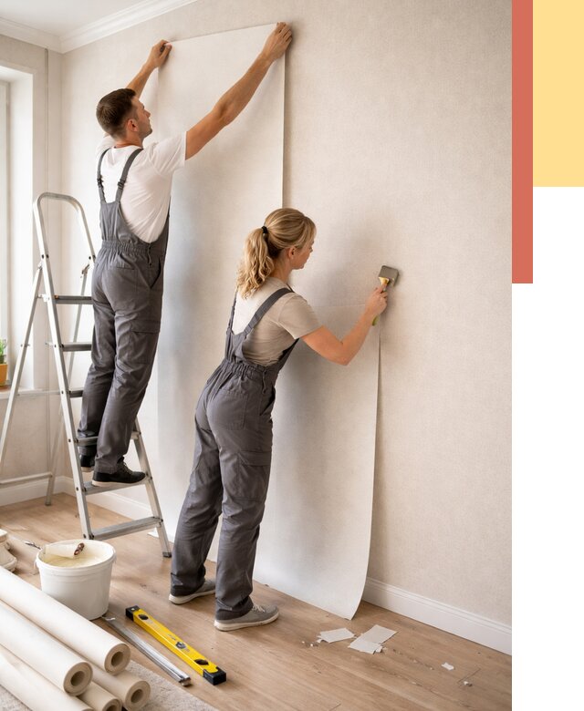 Поклейка флизелиновых обоев в Курчатове от 6113 руб. | Быстро и недорого — ОТДЕЛОЧНИК-Крч