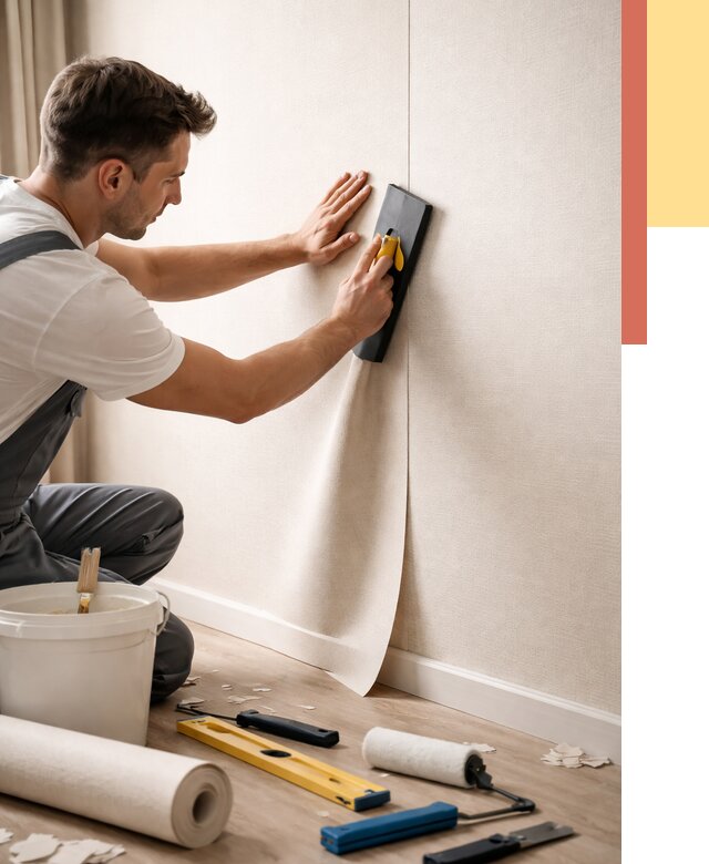 Поклейка виниловых обоев в Курчатове от 4585 руб. | Быстро и недорого — ОТДЕЛОЧНИК-Крч