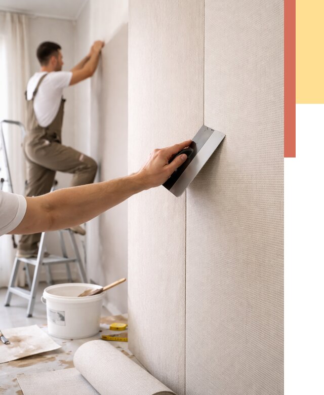 Поклейка текстильных обоев в Курчатове от 4585 руб. под ключ | ОТДЕЛОЧНИК-Крч