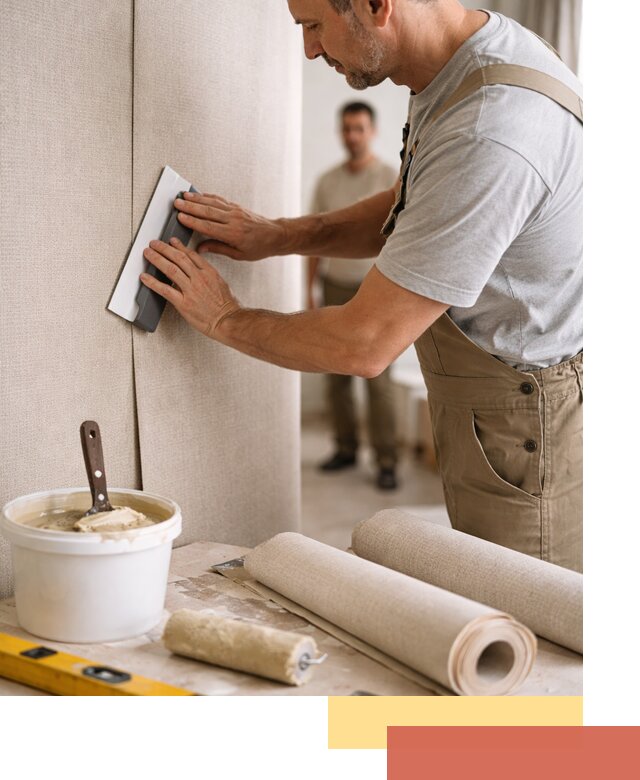 Поклейка текстильных обоев в Курчатове профессионально и аккуратно