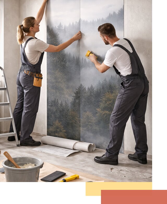 Поклейка фотообоев профессионально в Курчатове под ключ