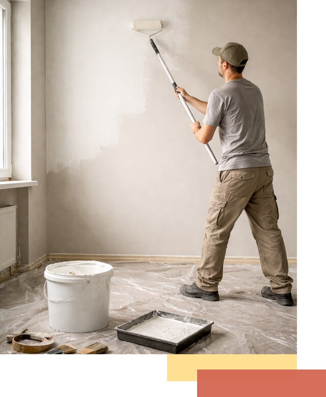 Покраска стен латексной краской в Курчатове качественно и быстро