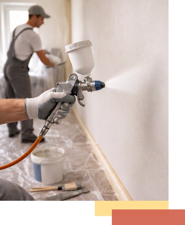 Покраска стен краскопультом в Курчатове быстро и качественно