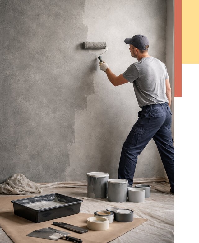 Покраска стен под бетон в Курчатове от 662 руб. за м2 — быстро и недорого | ОТДЕЛОЧНИК-Крч