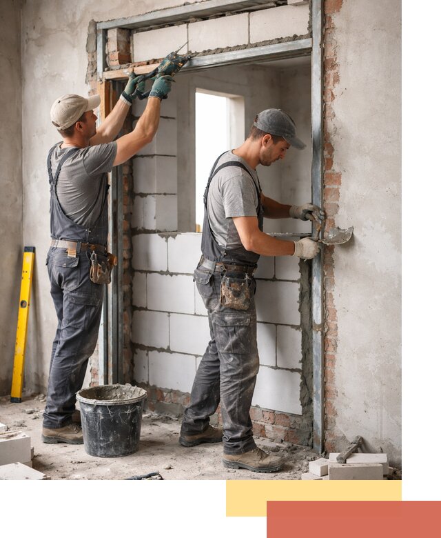 Закладка дверного проема под ключ в Курчатове: демонтаж, монтаж, отделка