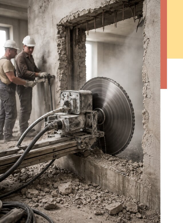 Алмазная резка проемов в Курчатове от 4585 руб. быстро и недорого | ОТДЕЛОЧНИК-Крч