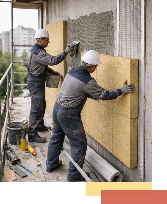 Утепление стен зданий и домов в Курчатове качественно и надежно