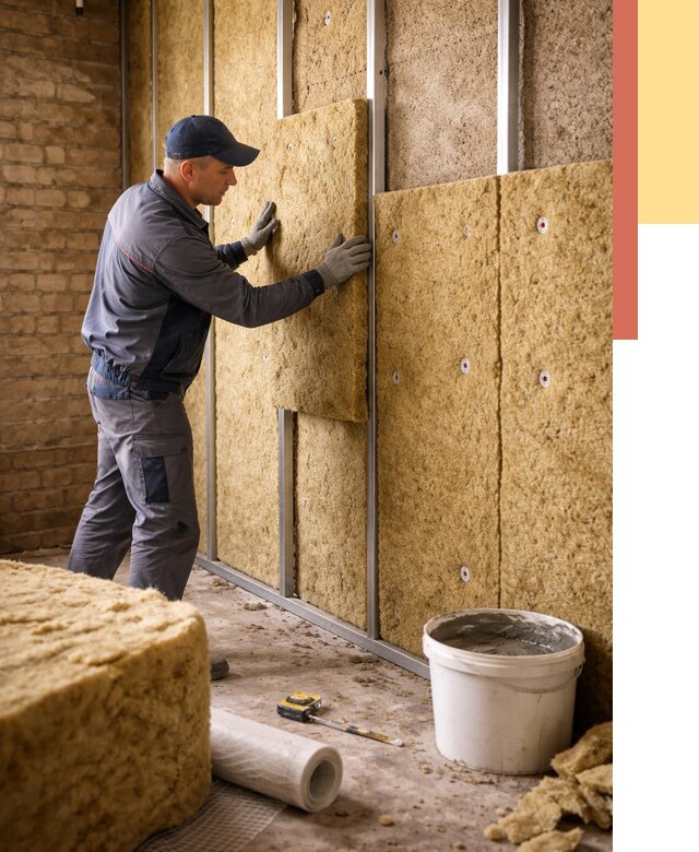 Утепление стен минватой в Курчатове от 1375 руб./м2 — недорого и быстро | ОТДЕЛОЧНИК-Крч