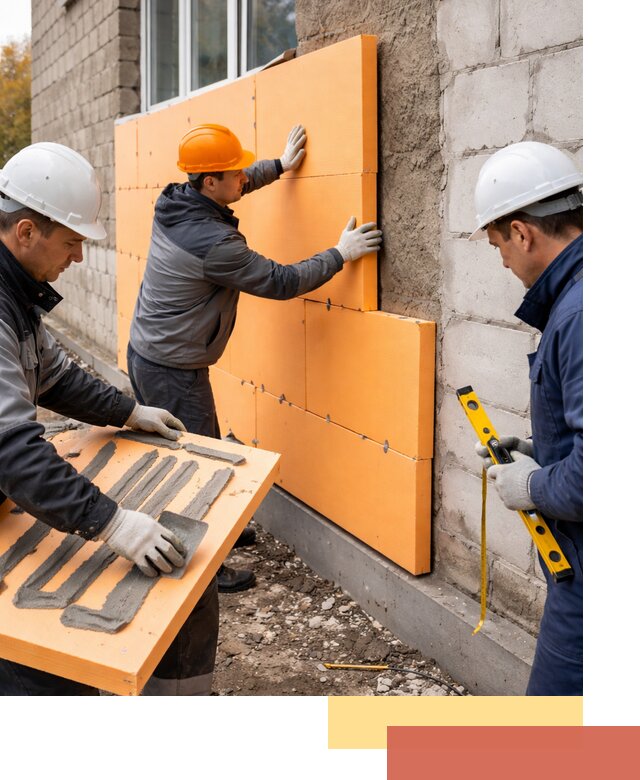 Утепление фасада пеноплексом под ключ в Курчатове