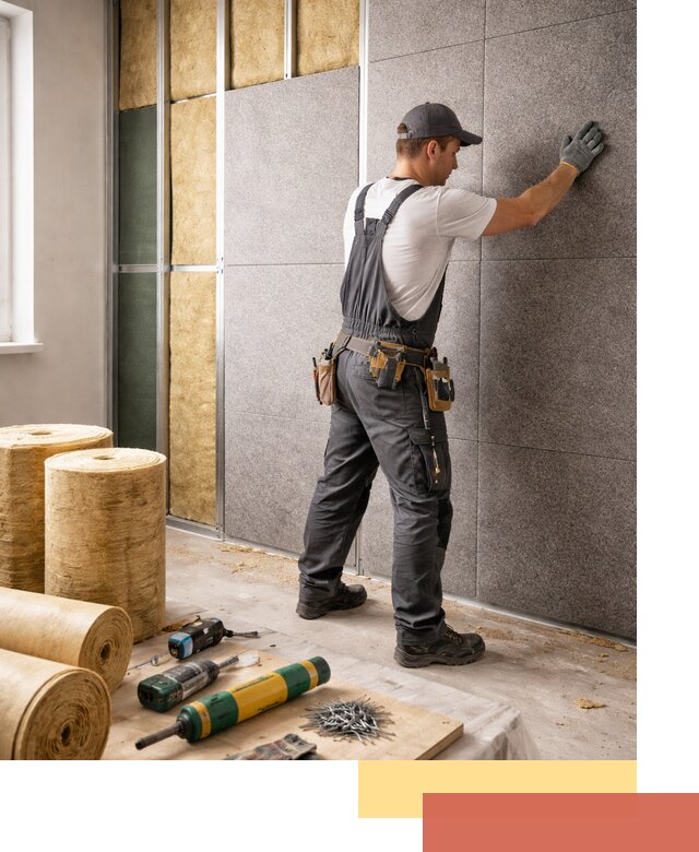 Профессиональная шумоизоляция стен в Курчатове для квартиры и офиса