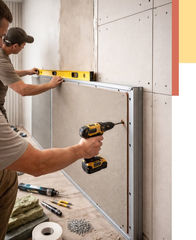 Шумоизоляция стен панелями ЗИПС в Курчатове от 2241 руб./м² под ключ | ОТДЕЛОЧНИК-Крч