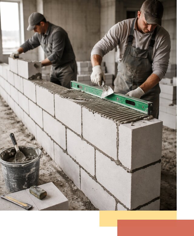 Кладка перегородок из газобетона в Курчатове быстро и качественно
