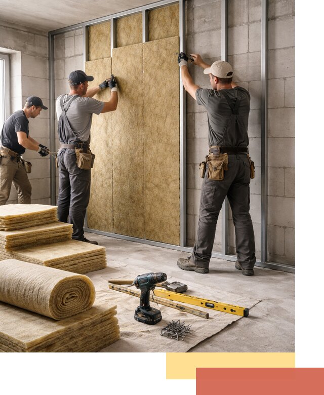 Шумоизоляция перегородок из блоков в Курчатове — монтаж и защита шумоизоляцией