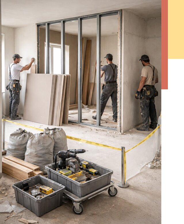 Перенос гипсокартонной перегородки в Курчатове под ключ от 4585 руб. | Демонтаж и монтаж – ОТДЕЛОЧНИК-Крч