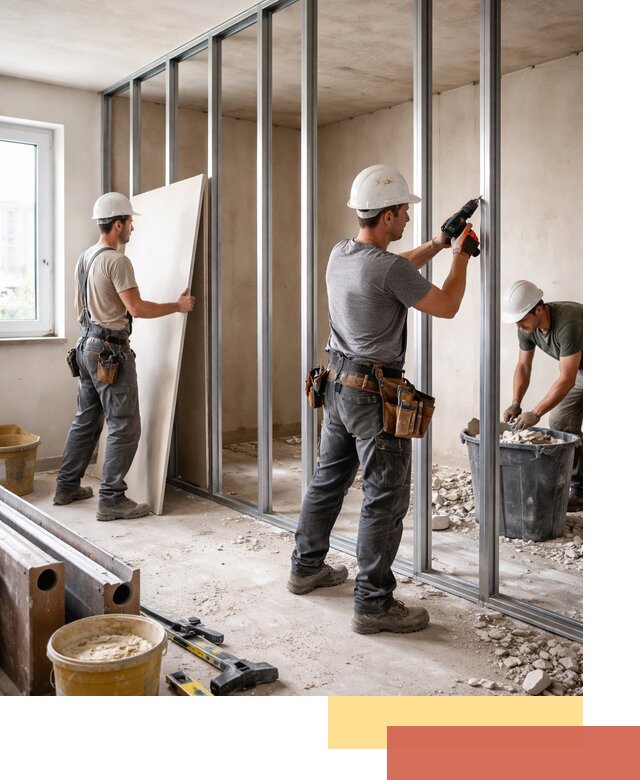 Перенос гипсокартонной перегородки в Курчатове профессионально и быстро