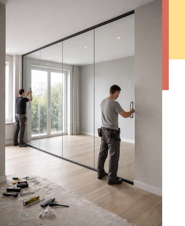 Изготовление стеклянных перегородок в Курчатове от 12582 руб. под ключ | ОТДЕЛОЧНИК-Крч