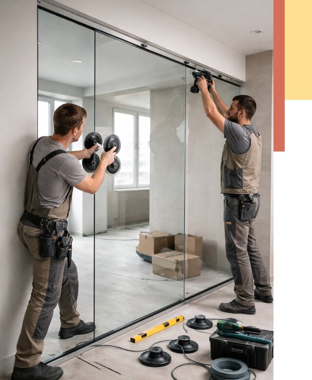 Монтаж стеклянных перегородок в Курчатове от 6622 руб. | ОТДЕЛОЧНИК-Крч