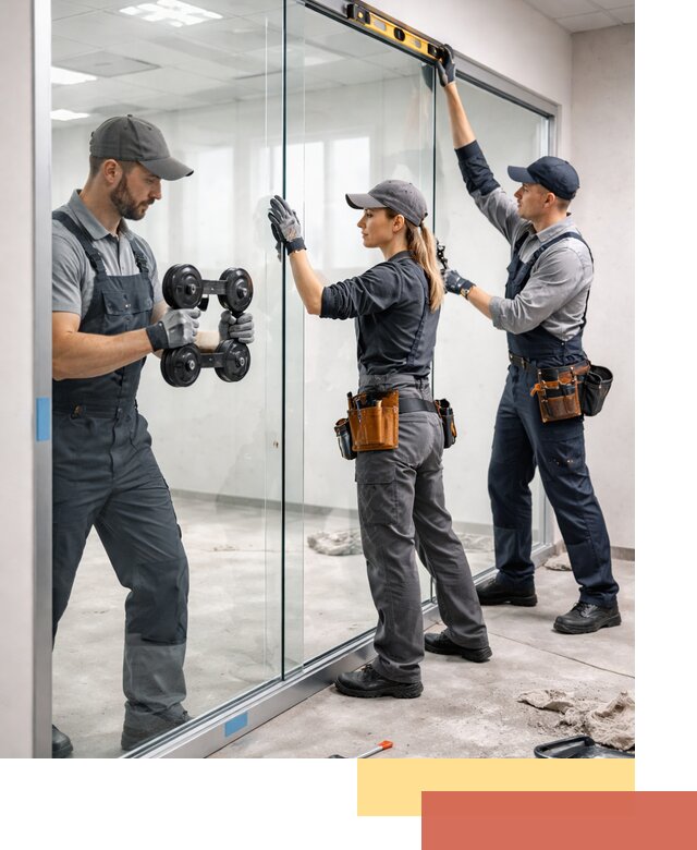 Профессиональный монтаж стеклянных перегородок в Курчатове