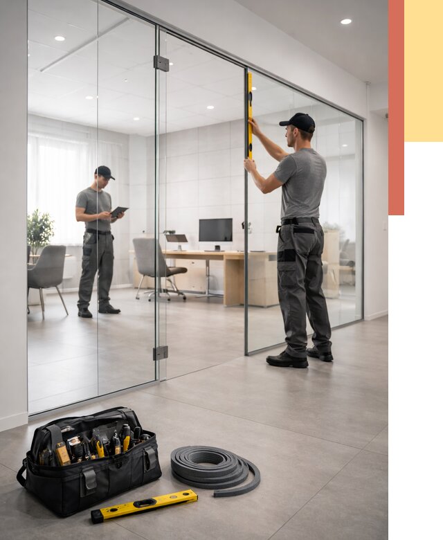 Цельностеклянные перегородки под ключ в Курчатове от 9679 руб. — монтаж и цены | ОТДЕЛОЧНИК-Крч