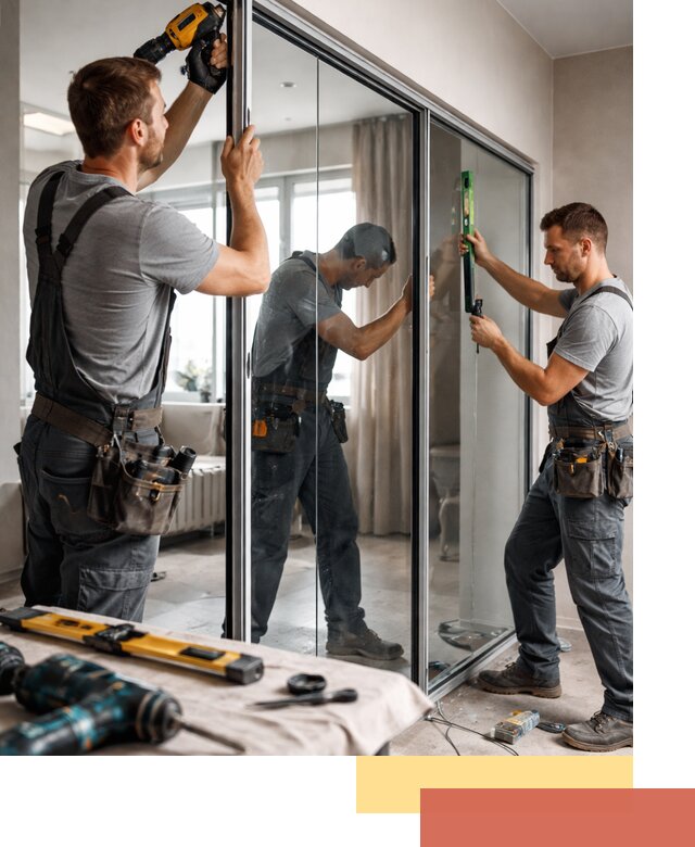 Каркасные стеклянные перегородки под ключ в Курчатове