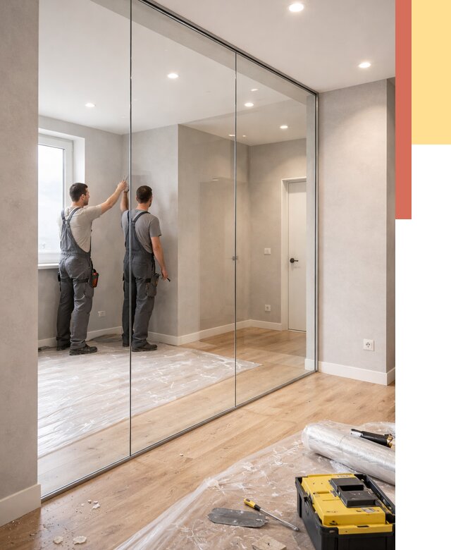 Безрамные стеклянные перегородки в Курчатове — монтаж от 9679 руб. | ОТДЕЛОЧНИК-Крч