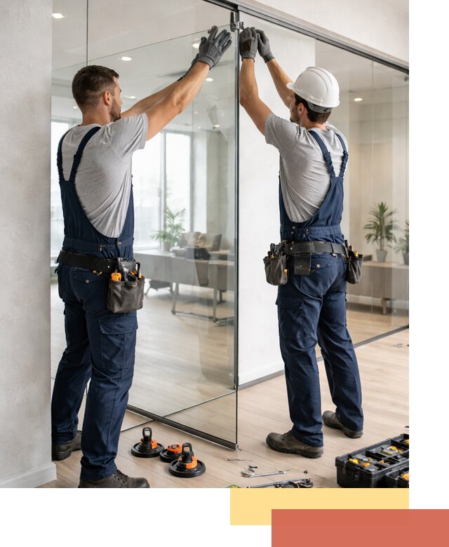 Безрамные стеклянные перегородки под ключ в Курчатове