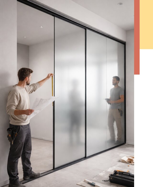 Матовые стеклянные перегородки в Курчатове от 8660 руб. — монтаж и установка | ОТДЕЛОЧНИК-Крч