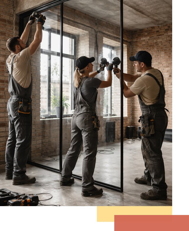 Стеклянные перегородки лофт — изготовление и монтаж в Курчатове