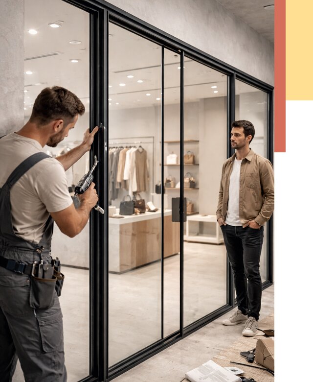 Стеклянные перегородки для магазинов в Курчатове от 8354 руб. под ключ | ОТДЕЛОЧНИК-Крч