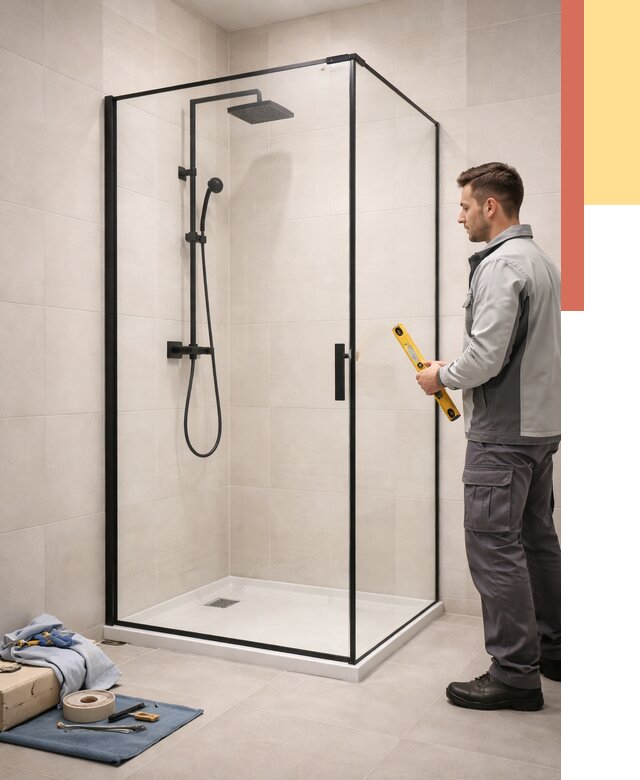 Стеклянные перегородки для душа в Курчатове от 12735 руб. | Монтаж под ключ — ОТДЕЛОЧНИК-Крч