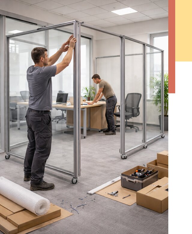 Мобильные офисные перегородки в Курчатове от 12735 руб. — установка под ключ | ОТДЕЛОЧНИК-Крч