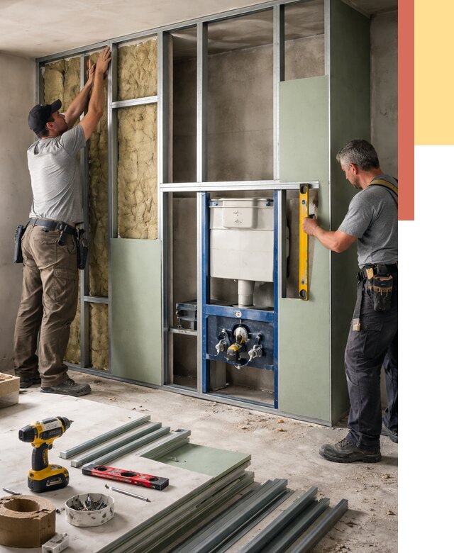 Установка сантехнических перегородок в Курчатове от 8660 руб. | ОТДЕЛОЧНИК-Крч